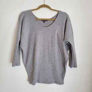 Grey drop shoulder boatneck sweater Women size S